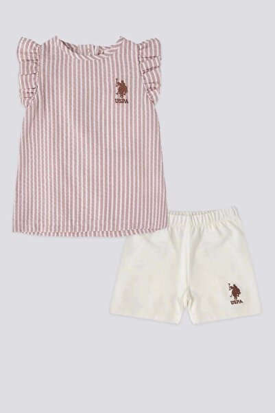 U.S. Polo Assn. BAZA. Set pentru fetiță Polo Assn Licensed Line Cream