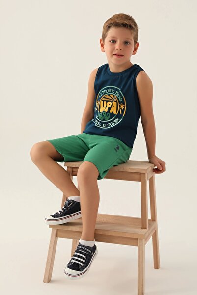 U.S. Polo Assn. U.S. Polo Assn Licensed Tree Navy Blue Boy Bermuda Suit