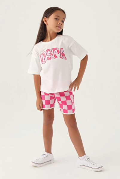 U.S. Polo Assn. Girl's Cream Shorts Set