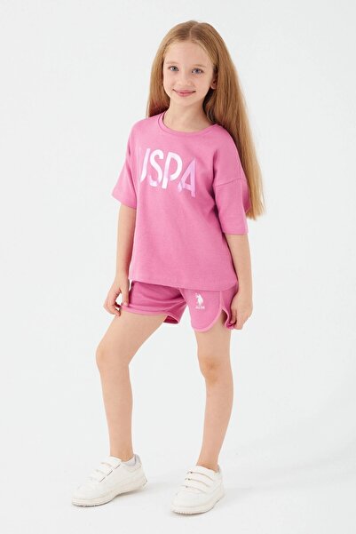 U.S. Polo Assn. U.S. Polo Assn 1427 Sweet Pink Girl's Shorts Set