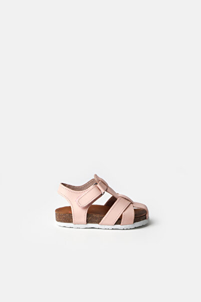 Le Mabelle Pink Cage Girl's Leather Sandals