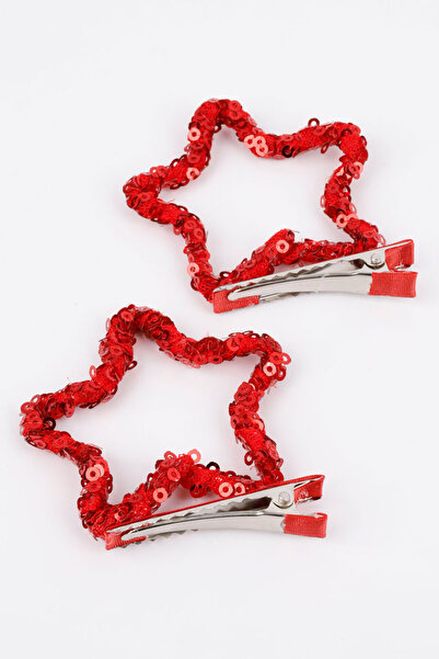 Le Mabelle Red Sequined Star Double Girls' Clip Buckle