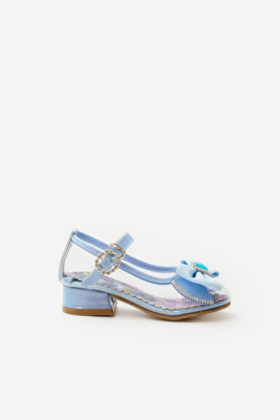 Le Mabelle Blue Bow Transparent Girls' Shoes