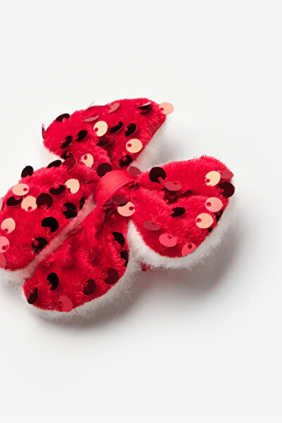 Le Mabelle Red Sequin Bow Girl's Clip Buckle