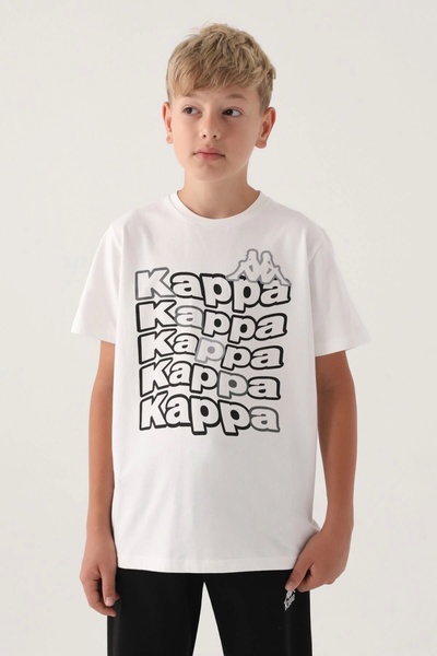 Kappa Cream Printed Boys' T-Shirt