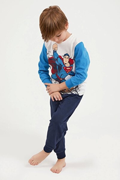 Superman Lisanslı The Man Of Steel Krem Erkek Çocuk Uzun Kol Eşofman Takım