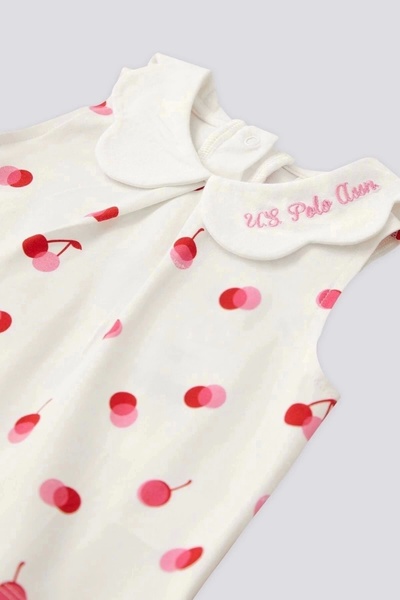 U.S. Polo Assn. Kız Bebek 2 Lı Kısa Kol T-shırt Takım - Krem