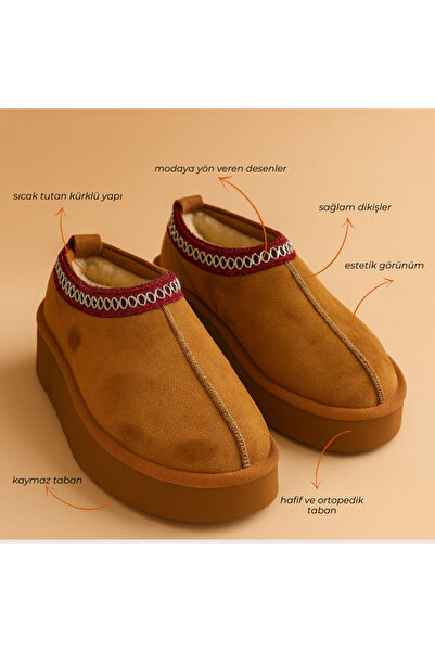 NİLNEHİR ULTRAMİNİ SABO KALIN TABANLI SÜET KÜRKLÜ KADIN BOT