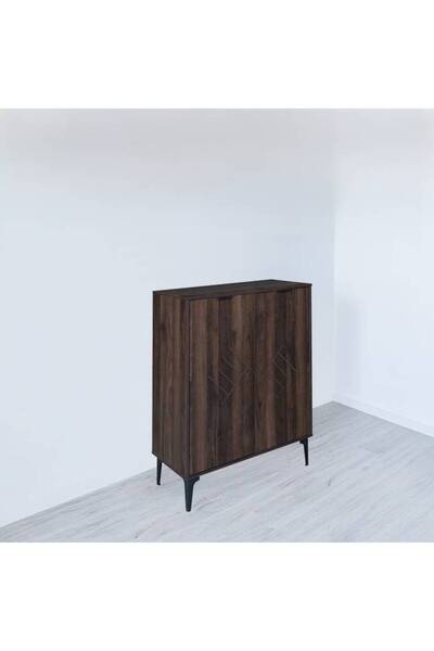 Al Saada Home Multi-Purpose Shoe Cabinet 94×33×75 - Brown