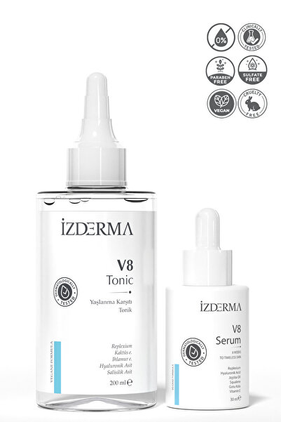 izderma V8 Anti Aging Serum&Tonic 2'li Set