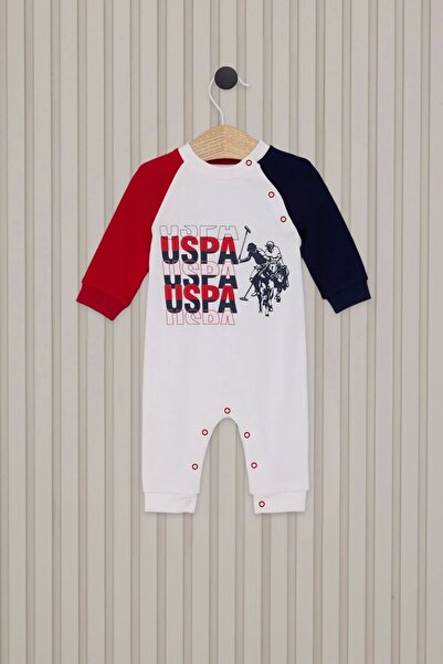 U.S. Polo Assn. Baby Boy Cream Jumpsuit