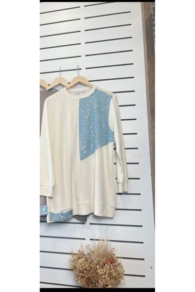 PREMİER VİE Oversized Tunic with Sparkling Bead Detail