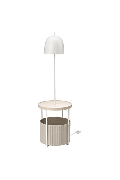 IKEA TRINDSNO Yer Lambası, Yan Sehpalı MeridyenDukkan Beyaz-Huş Modern Lambader Mobilya