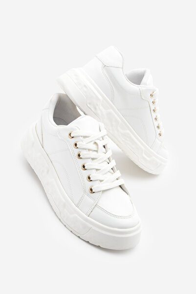 Marjin Γυναικεία αθλητικά παπούτσια με χοντρή σόλα με σχέδια Bekor White