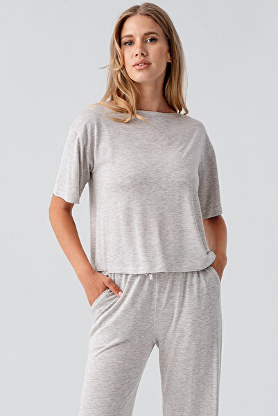 Artış Short Sleeve Flexible Viscose Pajama Suit