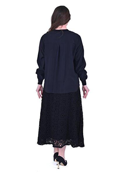 Invee Gubber Skirt Suit Black