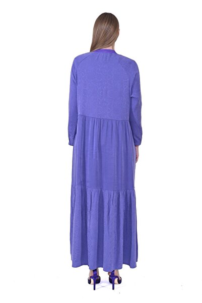 Invee Yılan Desen Lyocel Elbise MOR