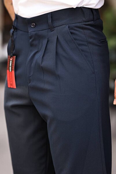 Gambocci Erkek Baggy Pileli Bol Kalıp Kumaş Pantolon