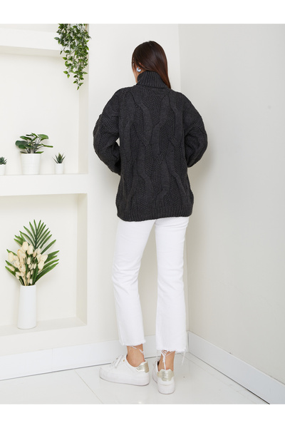 RACE FASHİON Πλεκτό πλεκτό πουλόβερ με ζιβάγκο RC8203