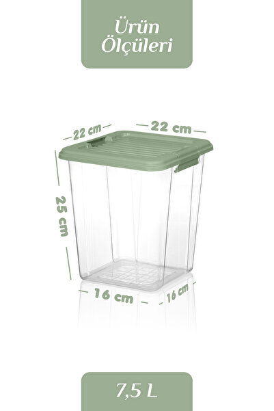 MOİ 2'li Organizer Box 7,5L Un Bakliyat Erzak Kabı Kilit Kapaklı Düzenleyici Deterjanlık Saklama Kutusu