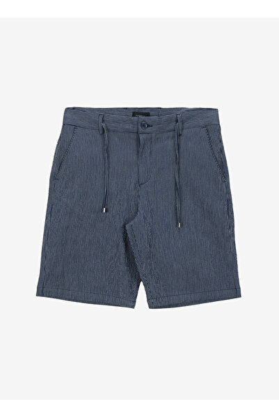 Fabrika Lacivert Erkek Bağlamalı Bel Basic Fit Bermuda Şort FABRESA