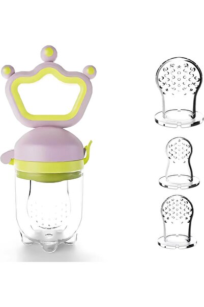 Twisoo Silicone Infant Fruit Feeder - BPA-Free Silicone 3 Size Mesh Nipple - Safe Fresh Vegetable &