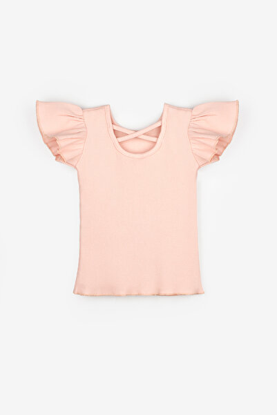 Le Mabelle Κοριτσίστικο μπλουζάκι Salmon Back Cross Piping - Julie