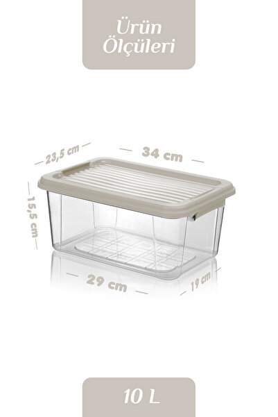 MOİ 2'li Mega 10L Un Bakliyat Erzak Kabı - Kilitli Kapaklı Banyo Düzenleyici Deterjanlık Saklama Kutusu