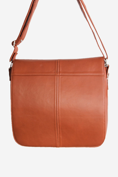 Dericlub 2070 Gerçek Deri Kadın Çapraz Çanta Taba