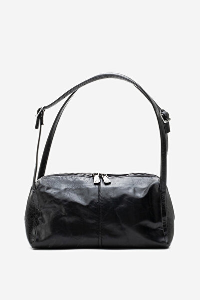 Dericlub Vintage Cosmo Жіноча шкіряна сумка через плече Чорна
