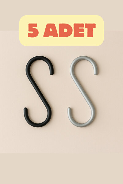 THE SIMPLE STYLE S Metal Askı - S Kanca - 5ADET GRİ