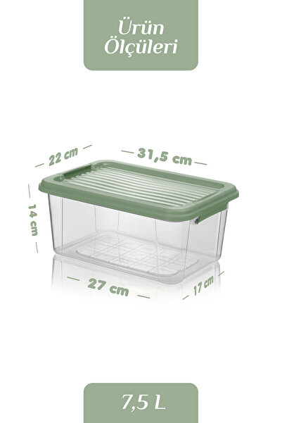 MOİ 2'li 7,5L Un Bakliyat Erzak Kabı Kilitli Kapaklı Banyo Düzenleyici Deterjanlık Saklama Kutusu 2x7,5L