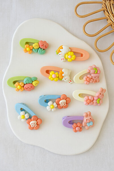 emour Mini Figürlü Bebek Klips Toka, Renkli Figürlü Kız Çocuk Klips Toka, Ren...