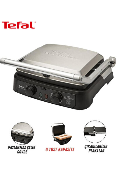 TEFAL Premium Elektrikli Izgara Ve Tost Makinesi, Döküm Çıkarılabilir Plaka 2000w