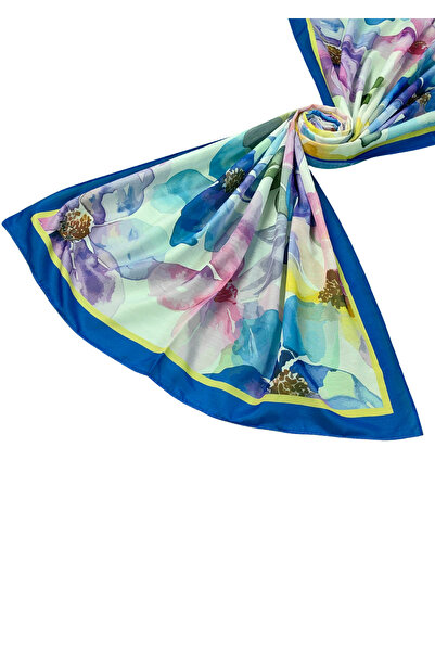 mim eşarp شال فاف ساتان قطن ناعم 75x190 سم - نقشة زهور