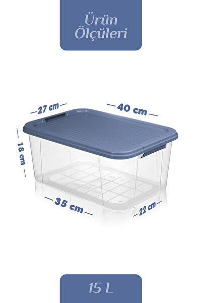 MOİ 2'li Mega 15L Un Bakliyat Erzak Kabı - Kilitli Kapaklı Banyo Düzenleyici Deterjanlık Saklama Kutusu