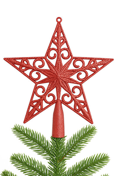 BeySüS زخرفة شجرة الصنوبر السنة الجديدة الصنوبر التل الفاخرة الأحمر