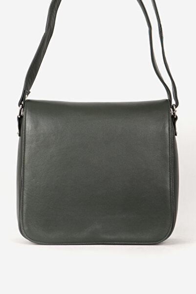 Dericlub Зелена шкіряна жіноча сумка через плече - 2070