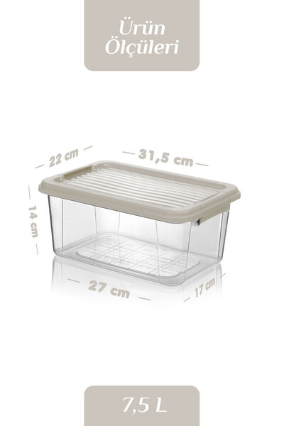 MOİ 2'li 7,5L Un Bakliyat Erzak Kabı Kilitli Kapaklı Banyo Düzenleyici Deterjanlık Saklama Kutusu 2x7,5L