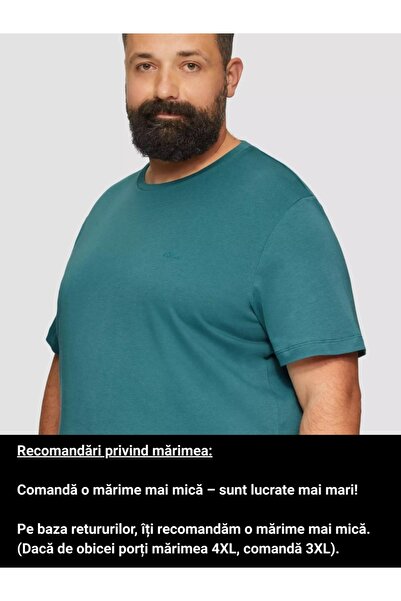 s.Oliver Big Sizes, Men's big size T-shirt with scoop neck and logo, cotton