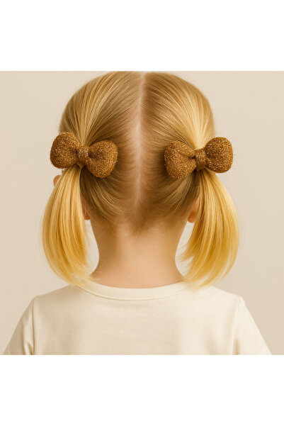 Motebarn Wear Devojčin Sa šljokicama mašna, 2-dijelna elastična kopča, svetlo...