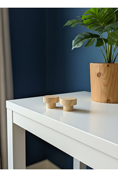 Bay Kulp Wooden Handle Pine Mushroom Stylish Country Furniture Handle Cabinet Handle Two Pieces (2)