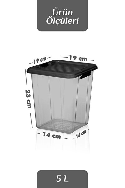 MOİ 2-Piece Organizer Box 5L Grain Storage Container - Organizer with Locking Lid Detergent Holder Storage Box
