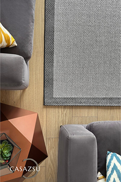 CASAZSU Jüt Modern Sisal Hasır Halı Yıkanabilir Toz Vermez Salon Mutfak Korid...