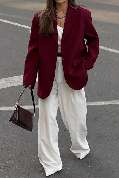 sunfyre Jachetă oversize pentru femei, cu nasturi în față, buzunare laterale ...