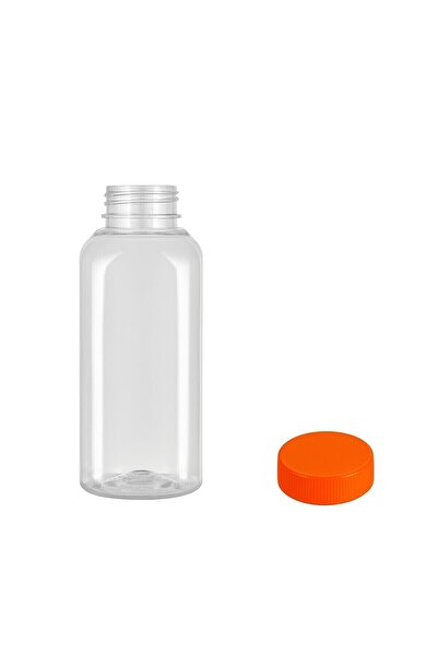 alenked 6 Pieces 1000 ml Smoothie Detox Bottle Transparent Plastic Leakproof Orange Cover with Corners