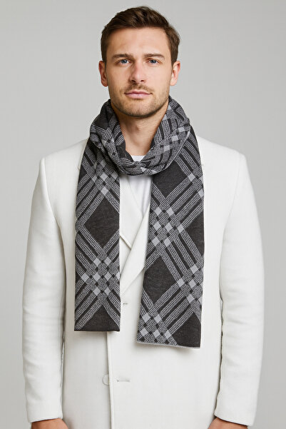 Sebir Moda Καρό Πλεκτό Φουλάρι