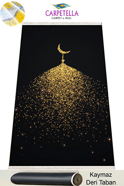 Carpetella Luxury Velvet Prayer Rug Soft Non-Slip Prayer Mat