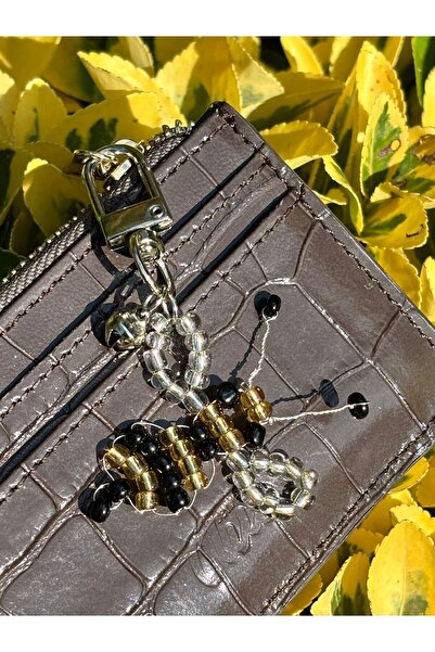 PEONY peonyofficiall Breloc Bee Accesoriu brodat cu mărgele Breloc cu clemă de argint