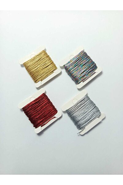 Eskişehir hobi sanat 5 metri 4 culori 1 mm sfoară ceară cu sclipici (TOTAL 20 METRI) Colier Bijuterii Design Ață Brățară Ață